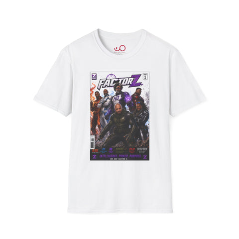 Comic Cover T-Shirt — "Factor Z" Superhero Squad Graphic Tee