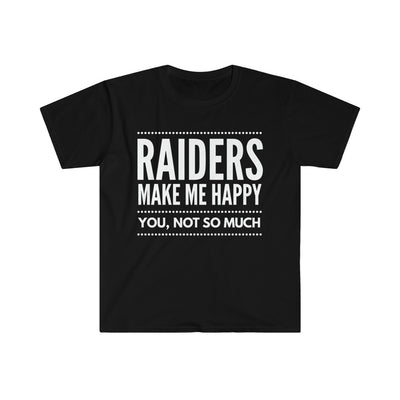 Raiders Make Me Happy Black  T-Shirt