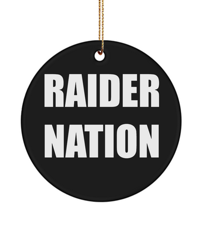 Raider Nation Christmas Tree Ornament Black And White Gift